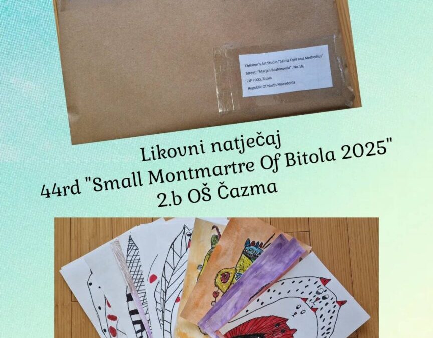 Učenici 2.b razreda sudjelovali su na natječaju za djecu i mlade – 44. Mali bitolski Montmartre 2025. 