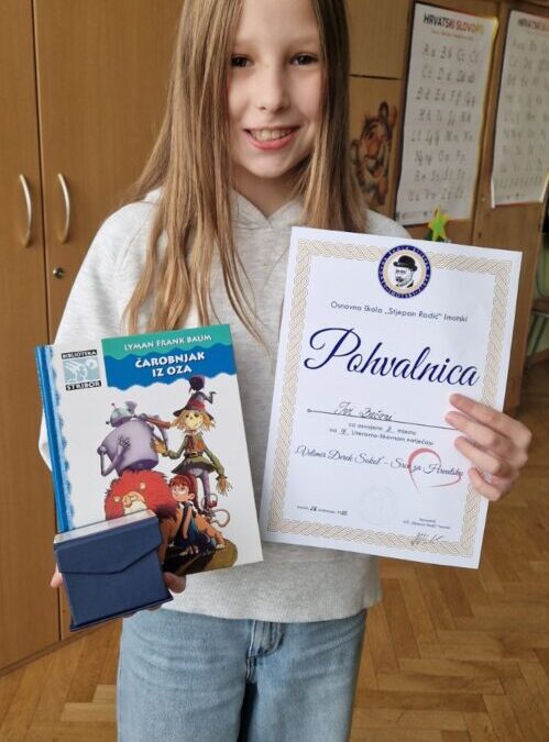 Iva Bačani, učenica 3.b razreda osvojila je izvrsno 3. mjesto na 7. međunarodnom literarno – likovnom natječaju „Velimir Đerek Sokol“ – Srce za Hrvatsku