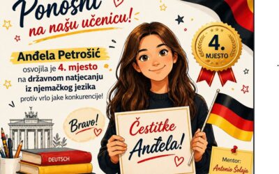 Anđela Petrošić osvojila 4. mjesto na državnom natjecanju iz njemačkog jezika
