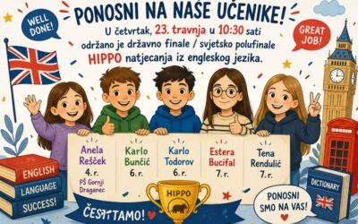 Naši učenici među najboljima na HIPPO natjecanju iz engleskog jezika