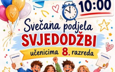 Svečana podjela svjedodžbi za učenike 8. razreda