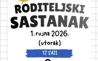 Roditeljski sastanak za roditelje učenika prvih razreda