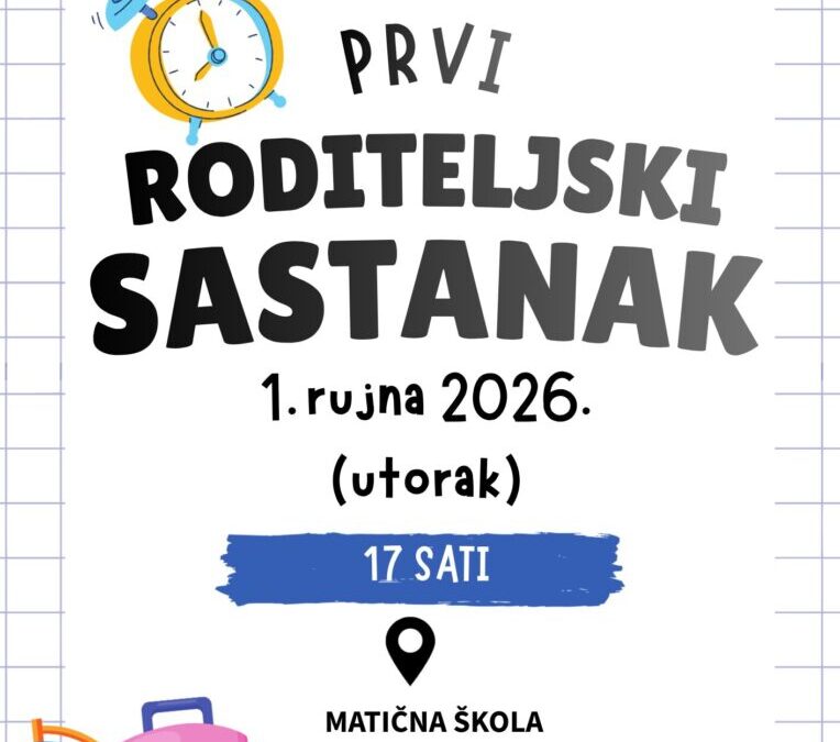 Roditeljski sastanak za roditelje učenika prvih razreda